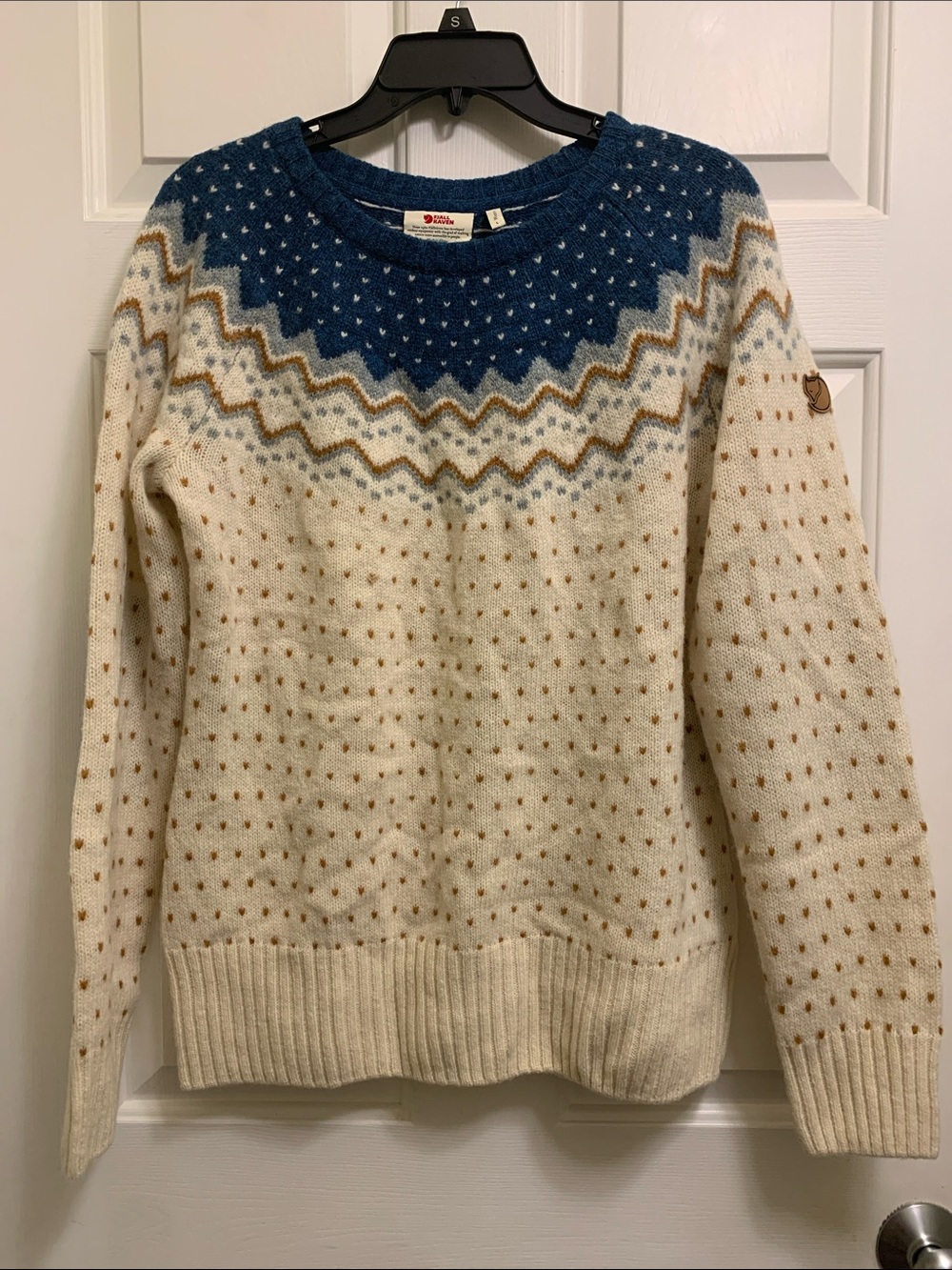 Fjallraven Orvik knit Cream Crewneck wool Sweater
